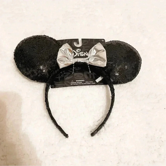 Disney Accessories - Disney Minnie Mouse Ears Headband with Silver Bow